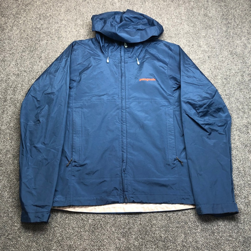 Patagonia Torrentshell H2No Rain Jacket Mens Small Blue Waterproof Hooded Shell